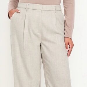 Old Navy Cream Trousers with Relaxed Silhouette